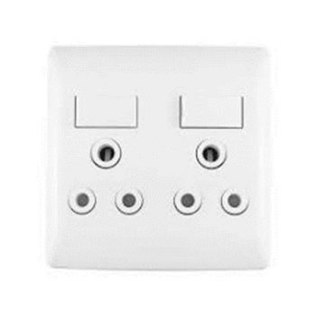 Socket SW DBL 4x4 OY DIA Wht NC 12153