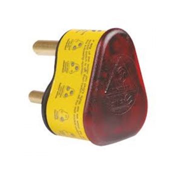 Plug Top 16a 3-pin DED PVC RED+  Surge