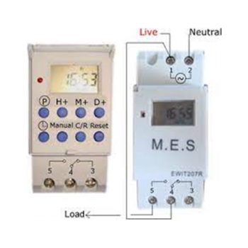 Timer Switch Digi+Res 20a Din 207R MES